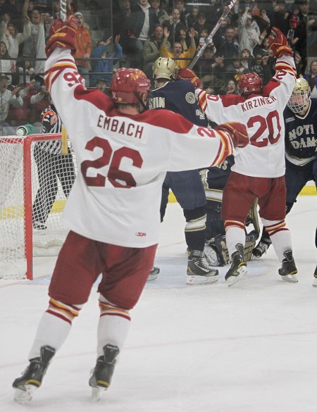 Moving to AHL: Mike Embach, Bulldog senior, signed a minor league contract with the Texas Stars in the American Hockey League. Photo By: Brock Copus | Photographer Moving to AHL: Mike Embach, Bulldog senior, signed a minor league contract with the Texas Stars in the American Hockey League. Photo By: Brock Copus | Photographer